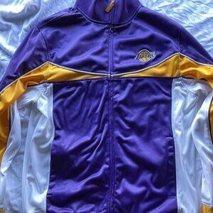 Vintage Los Angeles Lakers Jacket Purple Yellow UNK BLUE LABEL Men’s sz Large